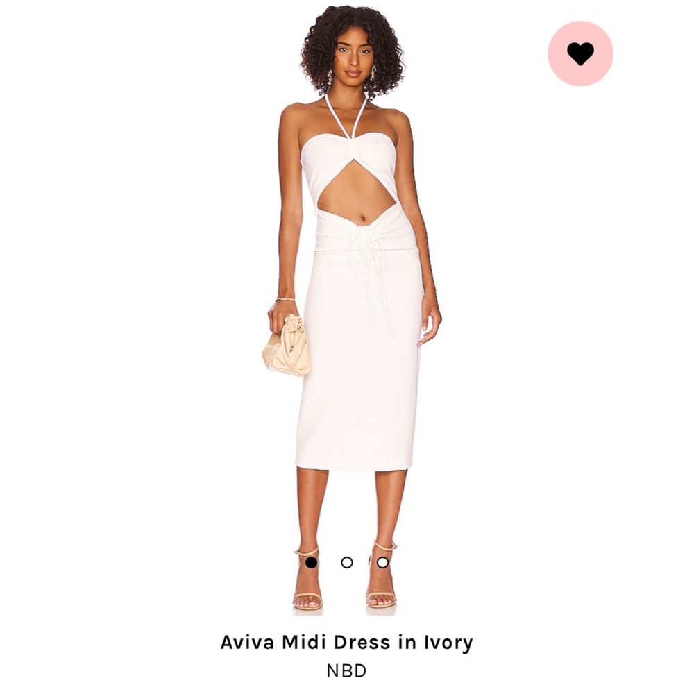 REVOLVE Aviva Ivory Cutout Midi Dress